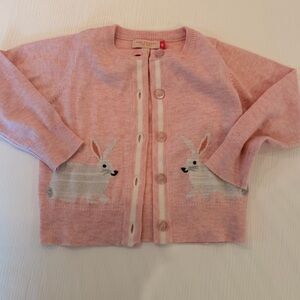 Pink Chicken Light Pink Bunny Knit Cardigan